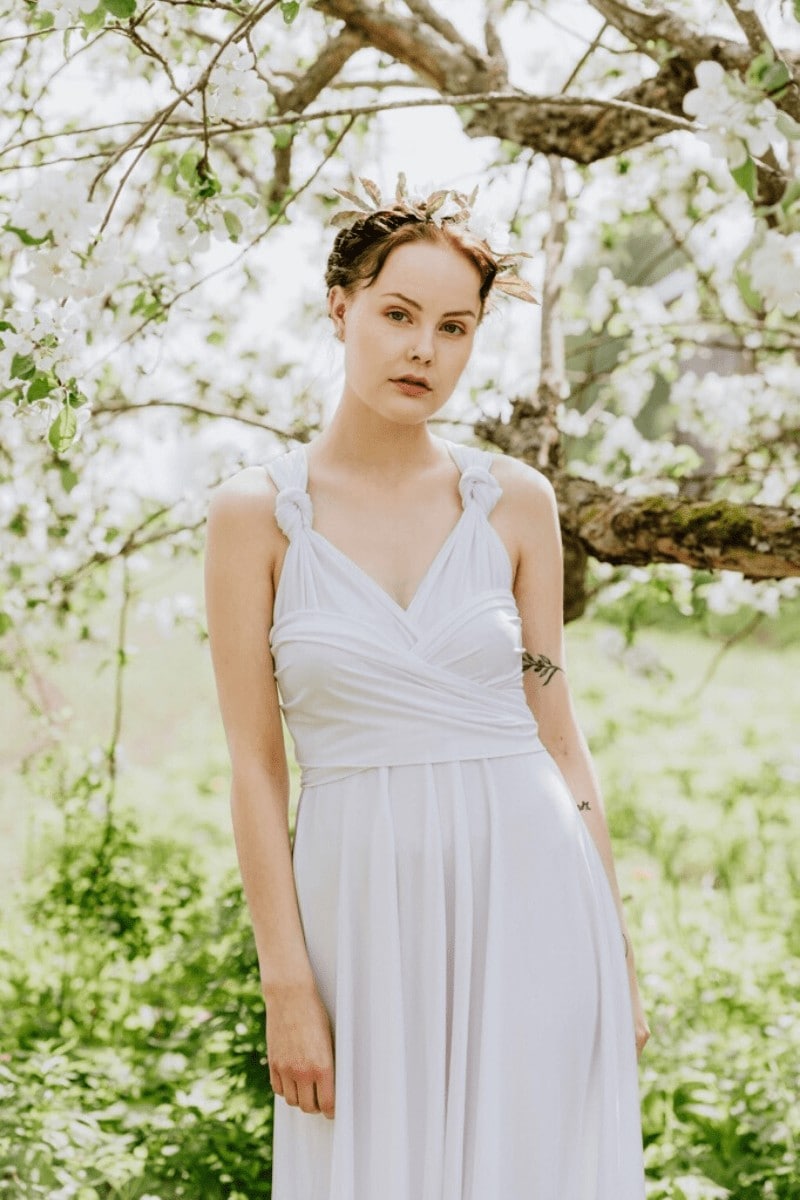 white infinity dress style