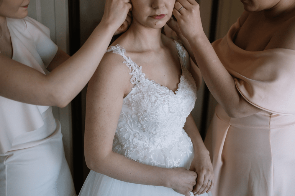 adding lace to wedding dress