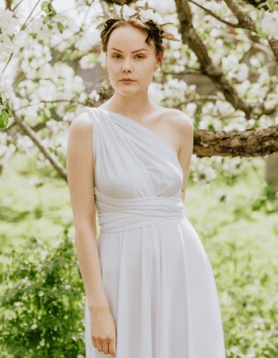white infinity dress style